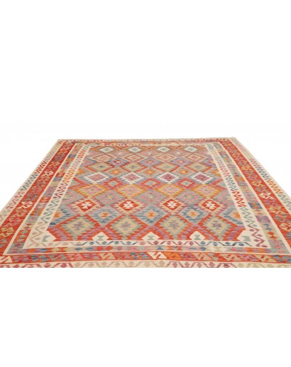 Tappeto Kilim Afghanistan marrone azzurro 244x290