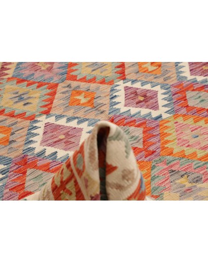 Tappeto Kilim Afghanistan marrone azzurro 244x290