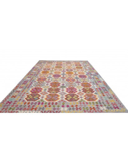 Tappeto Kilim Afghanistan marrone azzurro 253x353