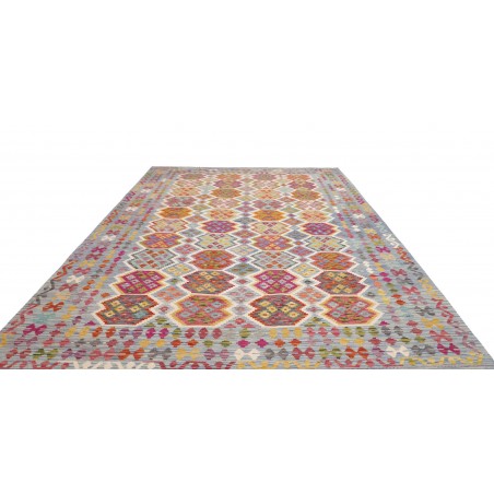 Tappeto Kilim Afghanistan marrone azzurro 253x353