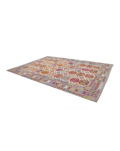 Tappeto Kilim Afghanistan marrone azzurro 253x353