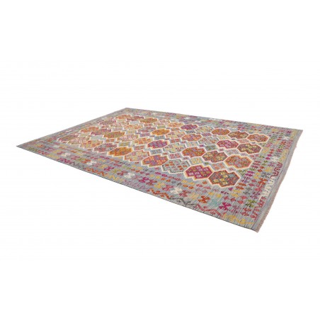 Tappeto Kilim Afghanistan marrone azzurro 253x353
