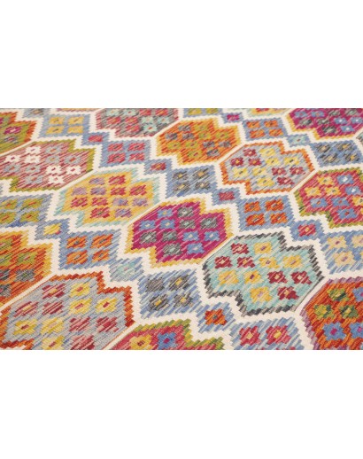 Tappeto Kilim Afghanistan marrone azzurro 253x353
