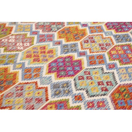 Tappeto Kilim Afghanistan marrone azzurro 253x353