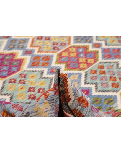 Tappeto Kilim Afghanistan marrone azzurro 253x353