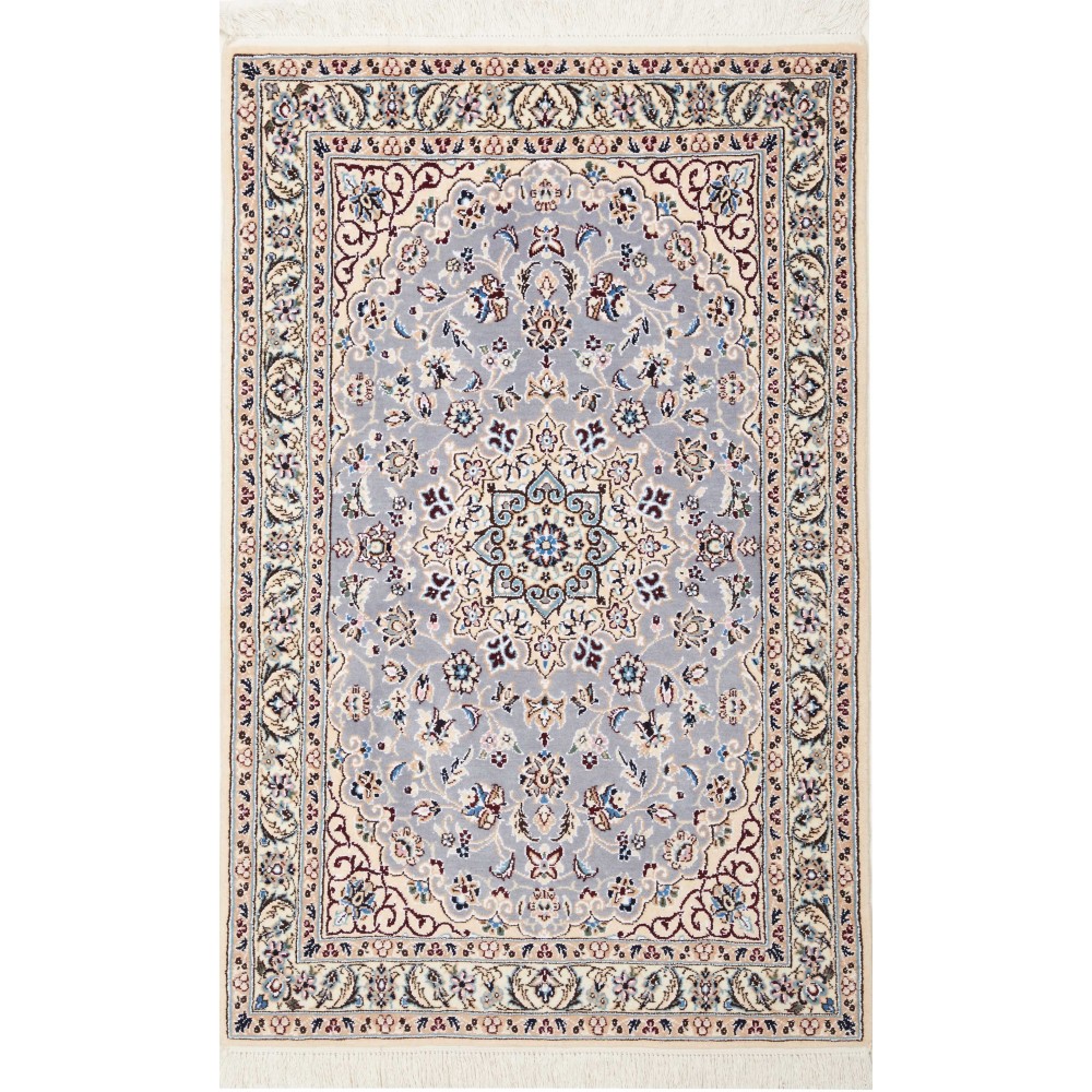Tappeto Nain 9La Persia bianco grigio 79x120 Tappeto Nain 9La Persia bianco grigio 79x120