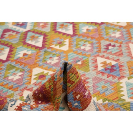 Tappeto Kilim Afghanistan bianco marrone 261x295