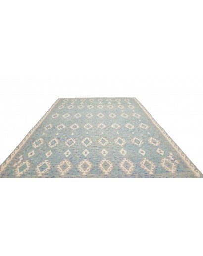 Tappeto Kilim Afghanistan azzurro bianco 266x352