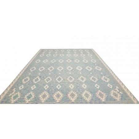 Tappeto Kilim Afghanistan azzurro bianco 266x352