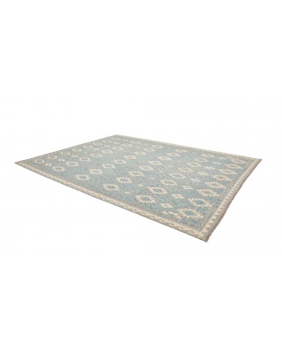 Tappeto Kilim Afghanistan azzurro bianco 266x352