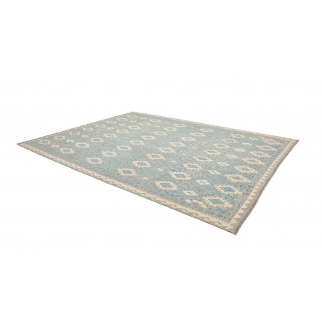 Tappeto Kilim Afghanistan azzurro bianco 266x352