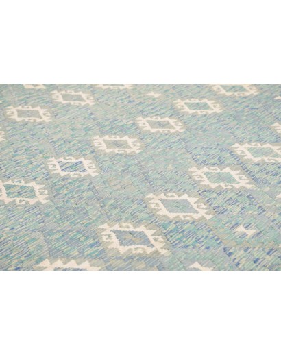 Tappeto Kilim Afghanistan azzurro bianco 266x352