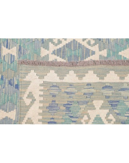 Tappeto Kilim Afghanistan azzurro bianco 266x352