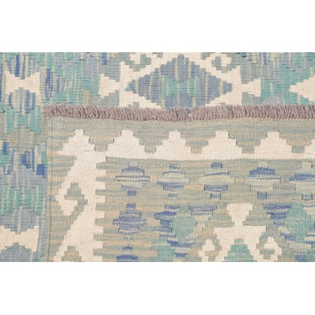 Tappeto Kilim Afghanistan azzurro bianco 266x352