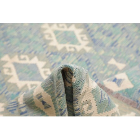 Tappeto Kilim Afghanistan azzurro bianco 266x352