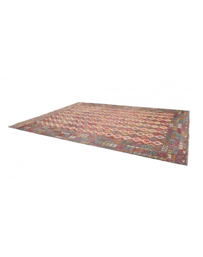 Tappeto Kilim Afghanistan bianco giallo 303x408