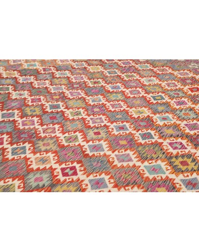 Tappeto Kilim Afghanistan bianco giallo 303x408