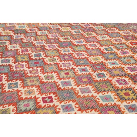Tappeto Kilim Afghanistan bianco giallo 303x408