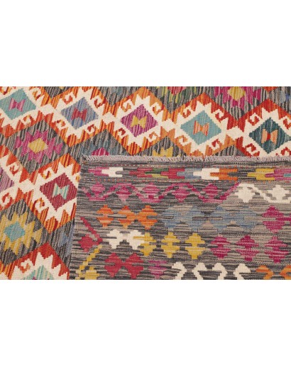 Tappeto Kilim Afghanistan bianco giallo 303x408