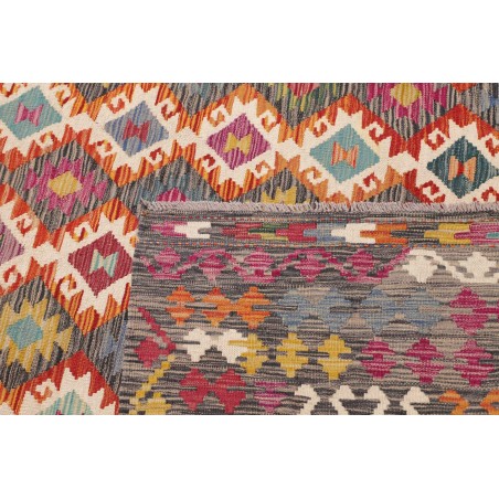 Tappeto Kilim Afghanistan bianco giallo 303x408