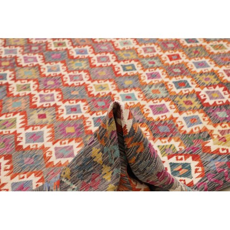 Tappeto Kilim Afghanistan bianco giallo 303x408