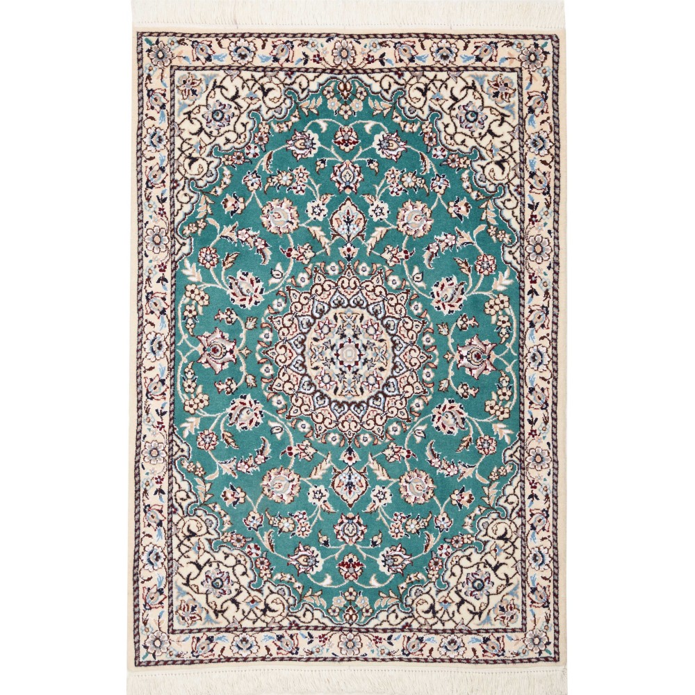 Tappeto Nain 9La Persia grigio verde 79x116 Tappeto Nain 9La Persia grigio verde 79x116