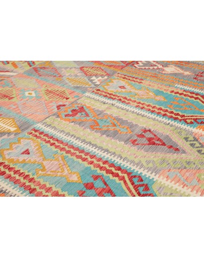Tappeto Kilim Afghanistan marrone blu 305x400