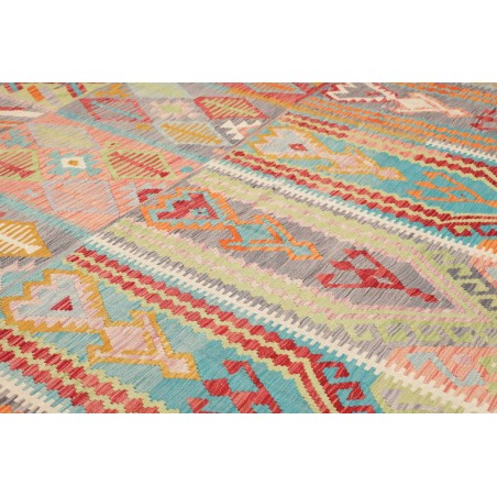 Tappeto Kilim Afghanistan marrone blu 305x400