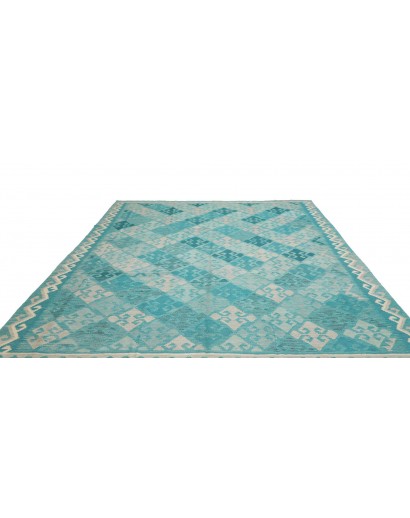 Tappeto Kilim Afghanistan azzurro verde 242x297