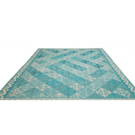 Tappeto Kilim Afghanistan azzurro verde 242x297