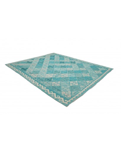 Tappeto Kilim Afghanistan azzurro verde 242x297