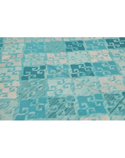 Tappeto Kilim Afghanistan azzurro verde 242x297