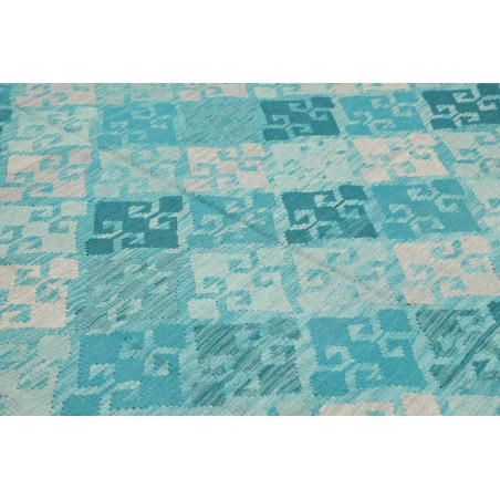 Tappeto Kilim Afghanistan azzurro verde 242x297