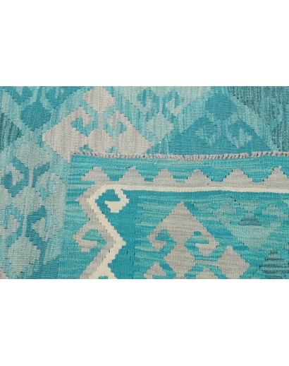 Tappeto Kilim Afghanistan azzurro verde 242x297