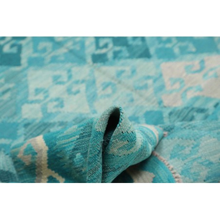 Tappeto Kilim Afghanistan azzurro verde 242x297