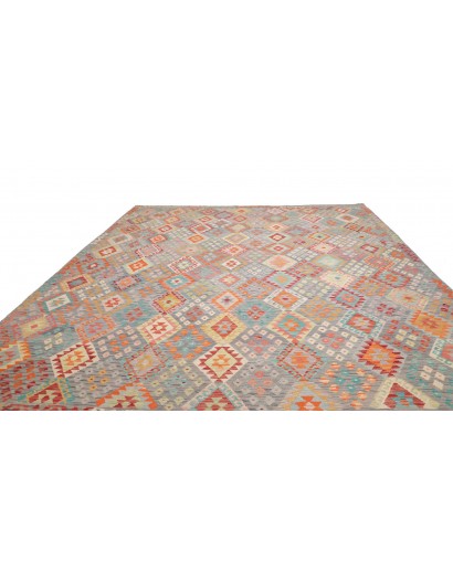 Tappeto Kilim Afghanistan marrone rosso 318x395