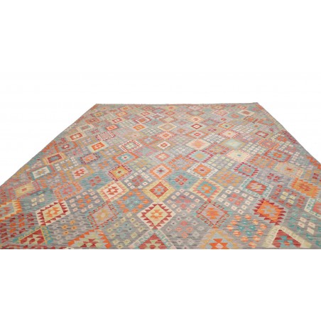 Tappeto Kilim Afghanistan marrone rosso 318x395