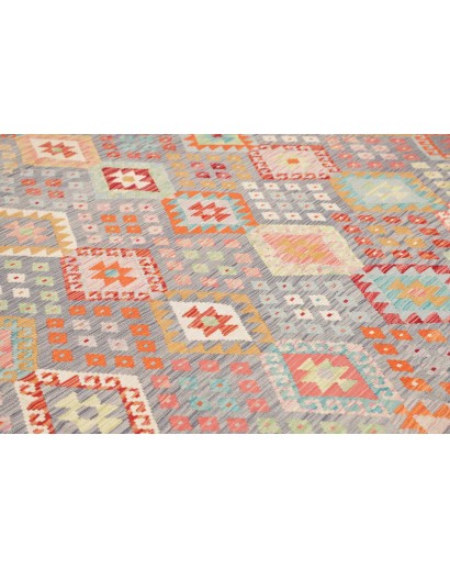 Tappeto Kilim Afghanistan marrone rosso 318x395
