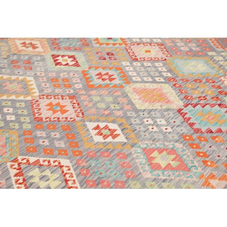 Tappeto Kilim Afghanistan marrone rosso 318x395
