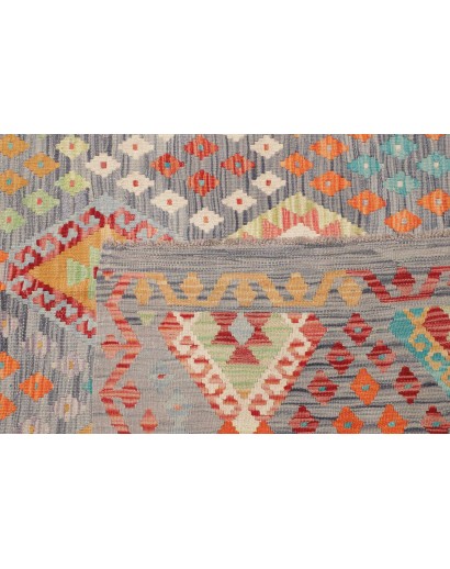Tappeto Kilim Afghanistan marrone rosso 318x395