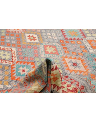 Tappeto Kilim Afghanistan marrone rosso 318x395