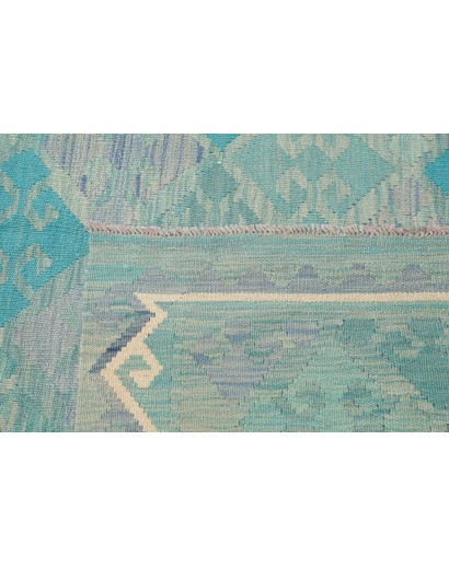 Tappeto Kilim Afghanistan beige azzurro 305x399