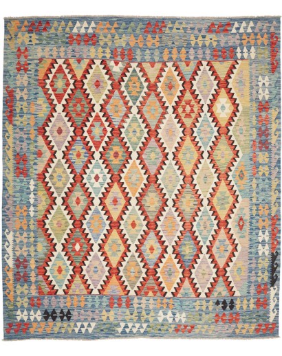 Tappeto Kilim Afghanistan marrone azzurro 250x293