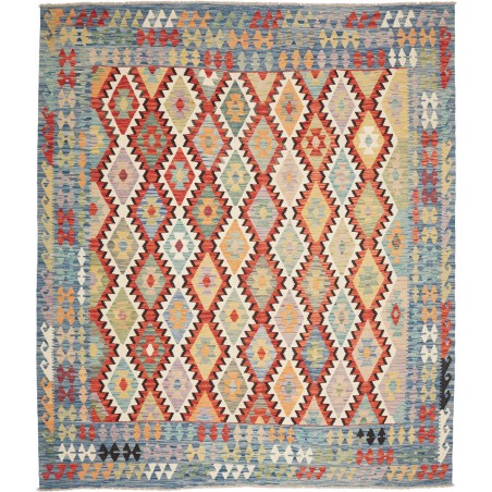 Tappeto Kilim Afghanistan marrone azzurro 250x293