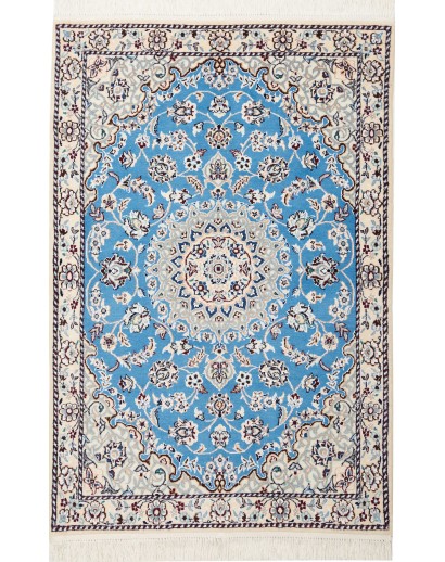 Tappeto Nain 9La Persia bianco azzurro 79x120