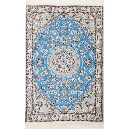 Tappeto Nain 9La Persia bianco azzurro 79x120