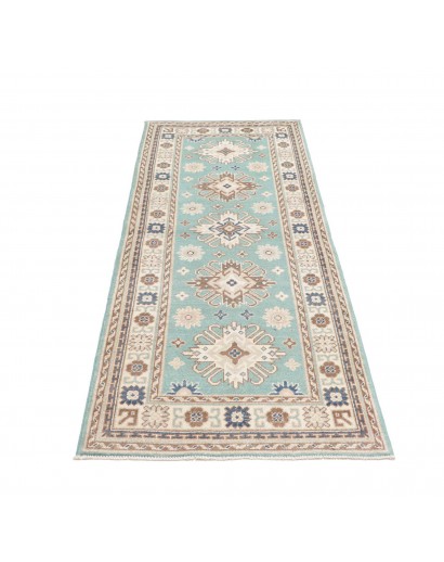 Tappeto Kazak Afghanistan beige azzurro 79x201