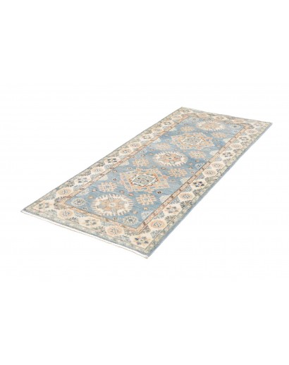 Tappeto Kazak Afghanistan beige azzurro 84x185