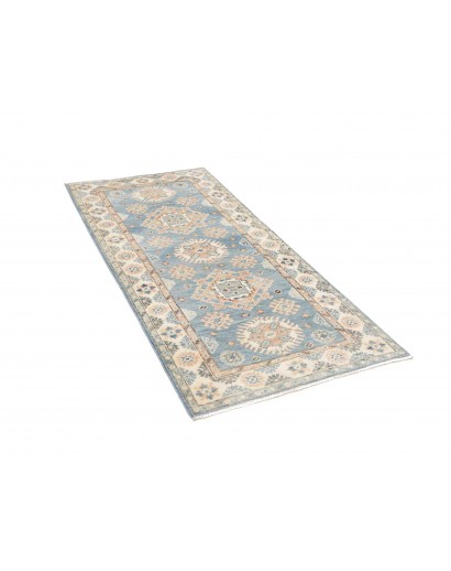 Tappeto Kazak Afghanistan beige azzurro 84x185