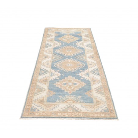 Tappeto Kazak Afghanistan bianco azzurro 84x235